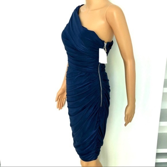 ELIZA J Ruched One-shoulder Midi Dress size 6 - Picture 3 of 8